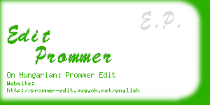 edit prommer business card
